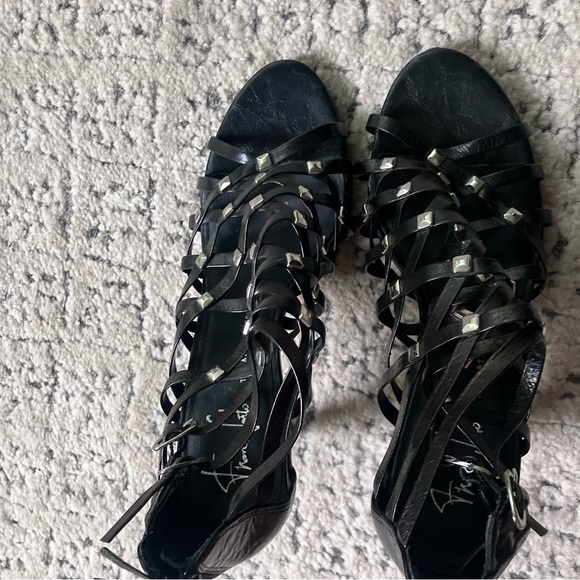 Franco Sarto size 7.5- Artisan  Heel Ankle Strap Black - Picture 9 of 13